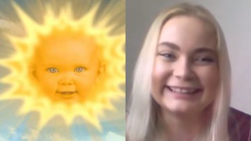 Á esquerda o bebê de Teletubbies e à direita Jessica Smith - Reprodução / Vídeo