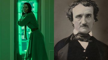 Cena de 'A Queda da Casa de Usher' e Edgar Allan Poe - Divulgação / Netflix e Domínio Público