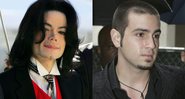 Michael Jackson (esq.) e Wade Robson (dir.) saindo do tribunal em 2005 - Getty Images
