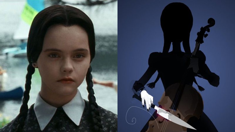 Imagem de Wandinha em filme da Família Addams e pôster da nova série, respectivamente - Divulgação/Netflix