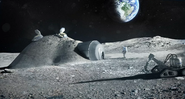 Imagem ilustrativa de uma possível futura base lunar - Foto: Reprodução / ESA/Foster + Partners