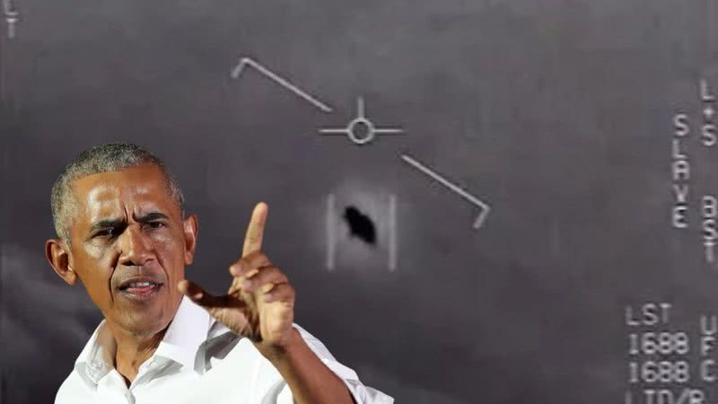 O ex-presidente Barack Obama - Getty Images com background do Departamento de Defesa dos Estados Unidos
