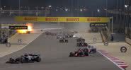 Imagem do momento da explosão do carro de Grosjean - Divulgação/ YouTube/ FIA