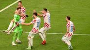 Jogadores da seleção croata após vitória contra o Japão - Getty Images
