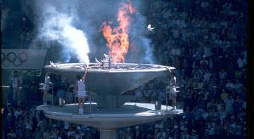 Tocha olímpica sendo acesa nos Jogos de 1988, na Coreia do Sul - Getty Images