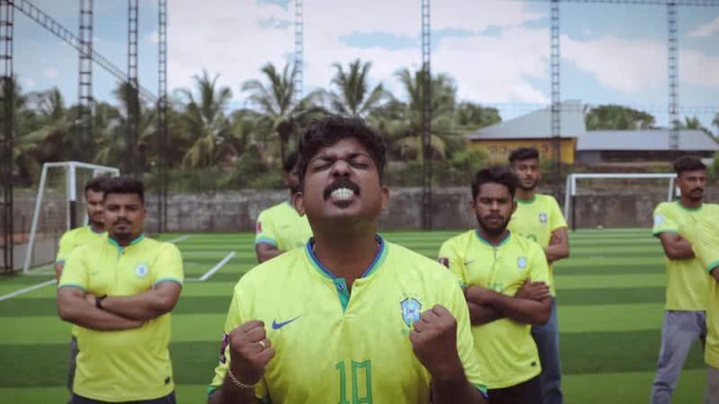 Grupo de torcedores indianos Brazil Fans Kerala em clipe - Reprodução / Vídeo /  Brazil Fans Kerala