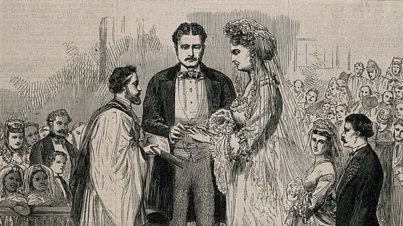 O casamento do capitão Martin van Buren com Anna Swan - Wikimedia Commons