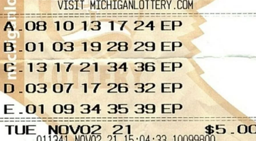 Bilhete premiado do aniversariante de 71 anos - Divulgação / Michigan Lottery
