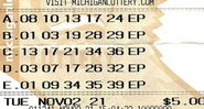 Bilhete premiado do aniversariante de 71 anos - Divulgação / Michigan Lottery