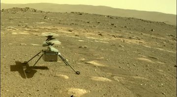 Imagem do robô Ingenuity feita pelo rover Perseverance - NASA/JPL-Caltech