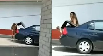 Trechos do vídeo onde Chelsea-Rae bate e prende o filho no porta-malas - Divulgação / Pueblo Police Department