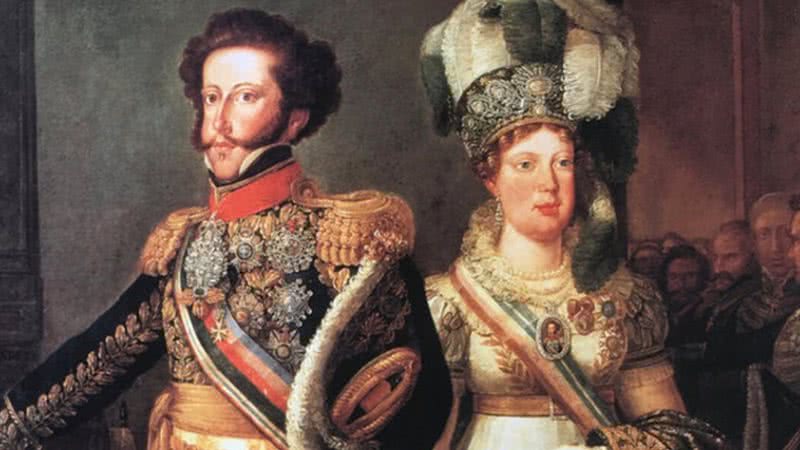 D. Pedro I e Imperatriz Leopoldina reunidos em retrato oficial - Arnaud Pallière via Wikimedia Commons
