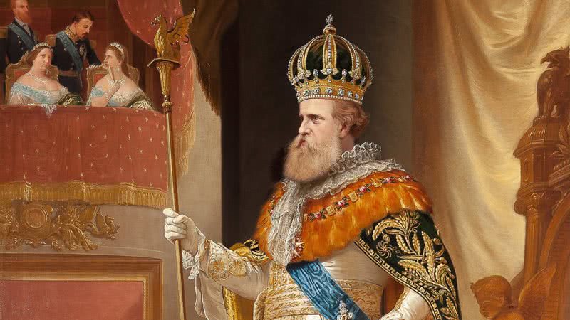Pintura de Dom Pedro II aos 46 anos, em 1872 - Domínio Público/ Creative Commons/ Wikimedia Commons