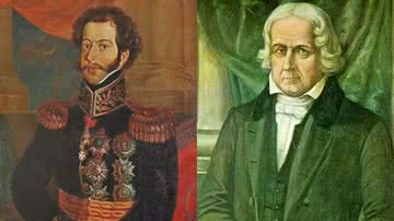 Retratos de D. Pedro I e José Bonifácio - Antônio Joaquim Franco Velasco/Benedito Calixto/Wikimedia Commons
