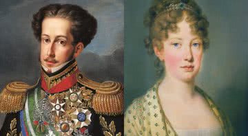 Montagem das pinturas oficiais de Dom Pedro I e Leopoldina - Wikimedia Commons