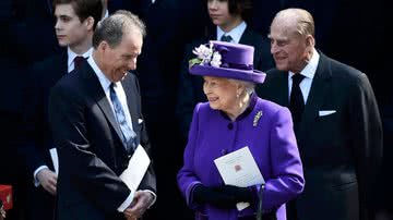 David Armstrong-Jones ao lado da Rainha Elizabeth II e do Príncipe Philip, em 2017 - Getty Images