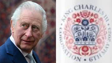 Á esquerda imagem de rei Charles III e à direita imagem de logomarca - Getty Images e Divulgação / Palácio de Buckingham
