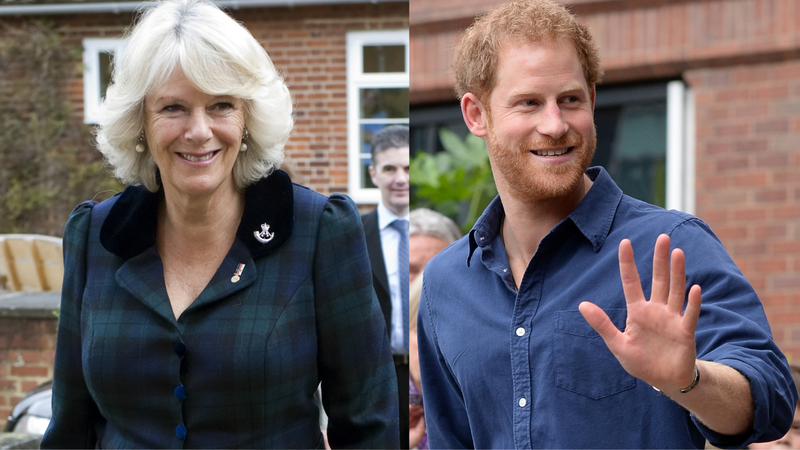 Camilla (à esquerda) e Harry (à direita) - Getty Images