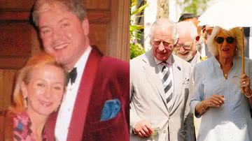 À esquerda imagem de Camilla com seu irmão Charles e à direita imagem de Camilla e Príncipe Charles - Divulgação/Arquivo pessoal e Foto de Ben Birchall na GettyImages