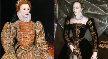 Elizabeth I, Rainha da Inglaterra, e Maria da Escócia - Wikimedia Commons/Montagem