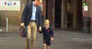 Príncipe George em seu primeiro dia de aula, usando shorts - Divulgação / Youtube / Historia Today