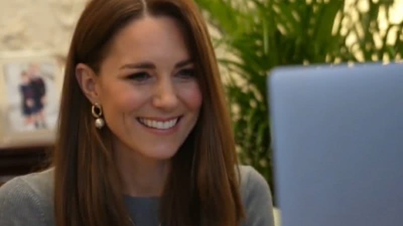 Fotografia de Kate Middleton durante videoconferência - Divulgação/Palácio de Kensington