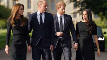 Kate, William, Harry e Meghan após a morte da rainha Elizabeth - Getty Images