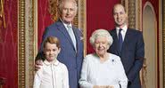 Rainha Elizabeth II, príncipe Charles, príncipe William e príncipe George - Divulgação/Instagram/Ranald Mackechnie