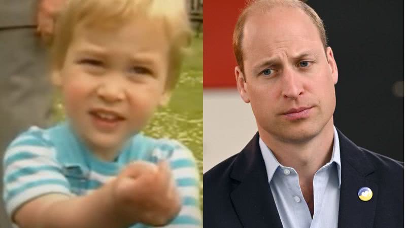 Foto do príncipe William na infância e fotografia recente
