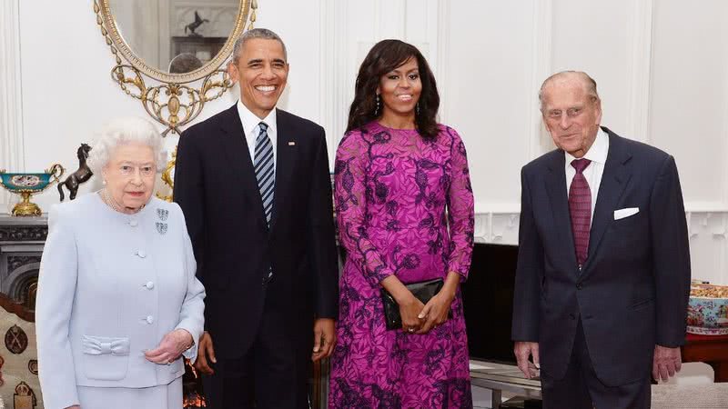 Respectivamente: Rainha Elizabeth II, Barack Obama, Michelle Obama e Príncipe Philip, em 2016 - Getty Images