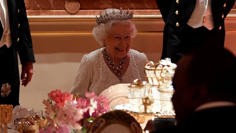 Rainha Elizabeth II em jantar em Londres, em 2018 - Getty Images