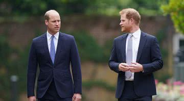 William e Harry no dia da cerimônia de inauguração da estátua de Diana - Getty Images