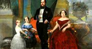 Dom Pedro II, Tereza Cristina e as filhas do casal em pintura oficial - Wikimedia Commons