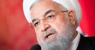 Imagem ilustrativa de Hassan Rouhani durante pronunciamento - Getty Images