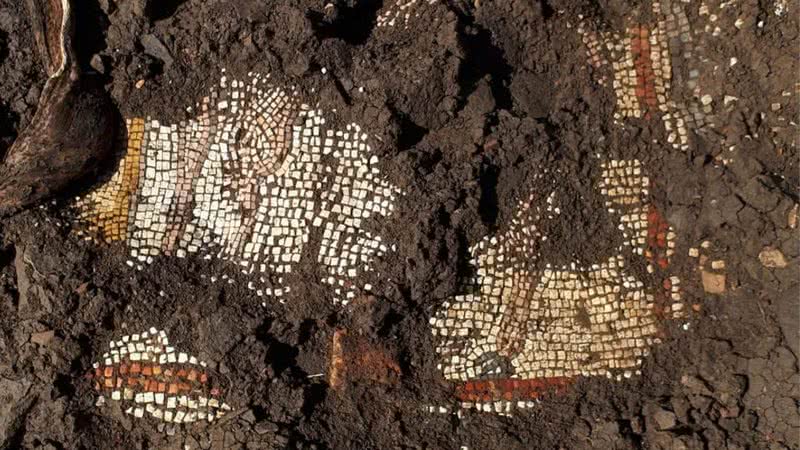 Vestígios de mosaico encontrado em Golã - Divulgação/Michael Azband