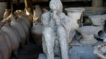 Um dos "corpos petrificados" em Pompeia - Pixabay