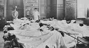 Enfermaria carioca de 1918 com infectados pela gripe - Biblioteca Nacional