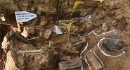 Um dos esqueletos encontrados - Ministério da Defesa Nacional da Coreia do Sul