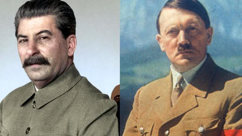 Stalin (à esq.) e Hitler (à dir.) - Divulgação/Klimblim/Wikimedia Commons