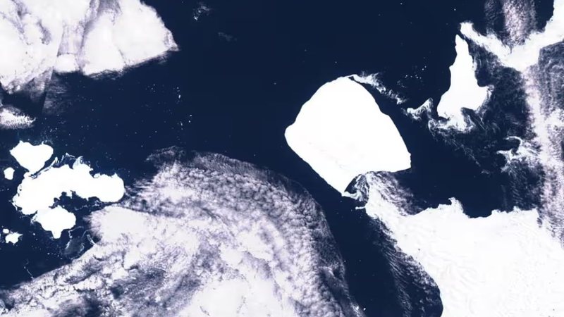 Imagem de satélite da Nasa que capturou o iceberg - Divulgação/ Nasa