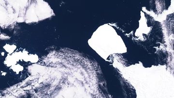 Imagem de satélite da Nasa que capturou o iceberg - Divulgação/ Nasa