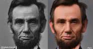Fotografia em alta definição de Abraham Lincoln (direita) ao lado da imagem original - Divulgação/Time-Travel Rephotography