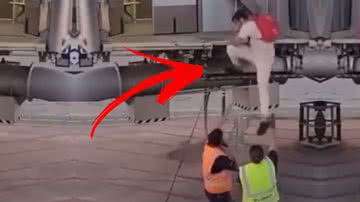 Momento onde homem tenta acessar pista de aeroporto - Divulgação / Vídeo / YouTube