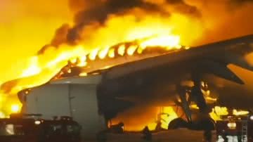 Registro da aeronave em chamas - Reprodução/Vídeo/Youtube/CNA