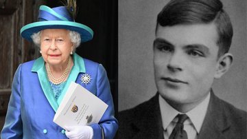Montagem mostrando Elizabeth II e Alan Turing - Getty Images e Domínio Público