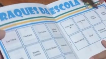 Álbum da Copa personalizado dos alunos da escola municipal de Heitoraí, Goiás - Reprodução/Tiktok/@carvalhobauduinotaisa