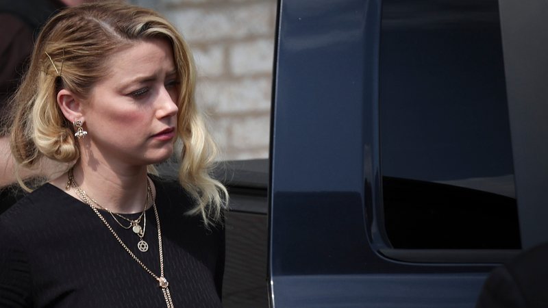 Amber Heard deixando o tribunal nesta quarta-feira, 1° - Getty Images