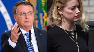 O presidente Jair Bolsonaro e a atriz Amber Heard - Getty Images