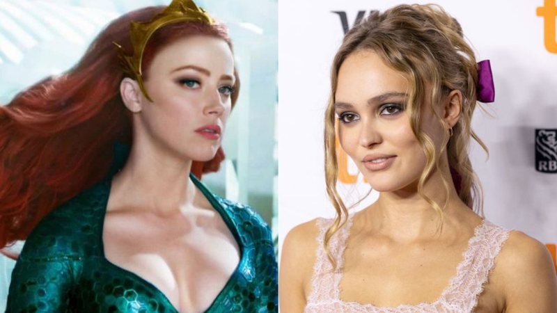 Amber Heard em "Aquaman" e Lily-Rose Depp - Divulgação/DC / Getty Images