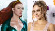 Amber Heard em "Aquaman" e Lily-Rose Depp - Divulgação/DC / Getty Images